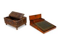 A Spanish Baroque Style Metal Mounted Box and a Regency Brass Mounted Lap Desk — 19TH/20TH CENTURY