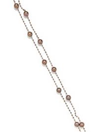 CULTURED BROWN PEARL AND BROWN DIAMOND NECKLACE