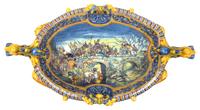 A Large Spanish Majolica Cistern Width 27 inches.