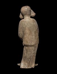 A Chinese Painted Pottery Figure of a Court Lady