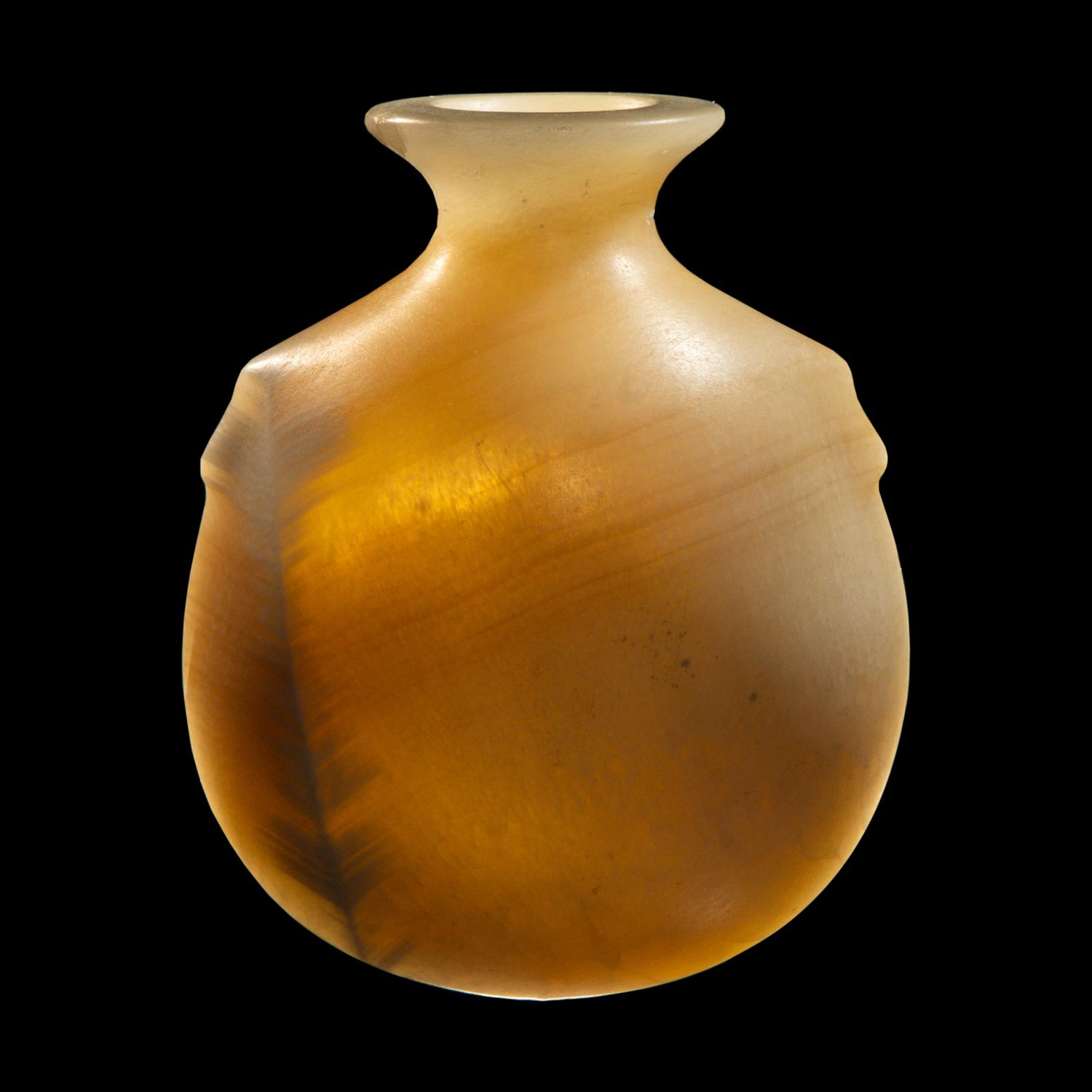 An Egyptian Alabaster Pilgrim Flask