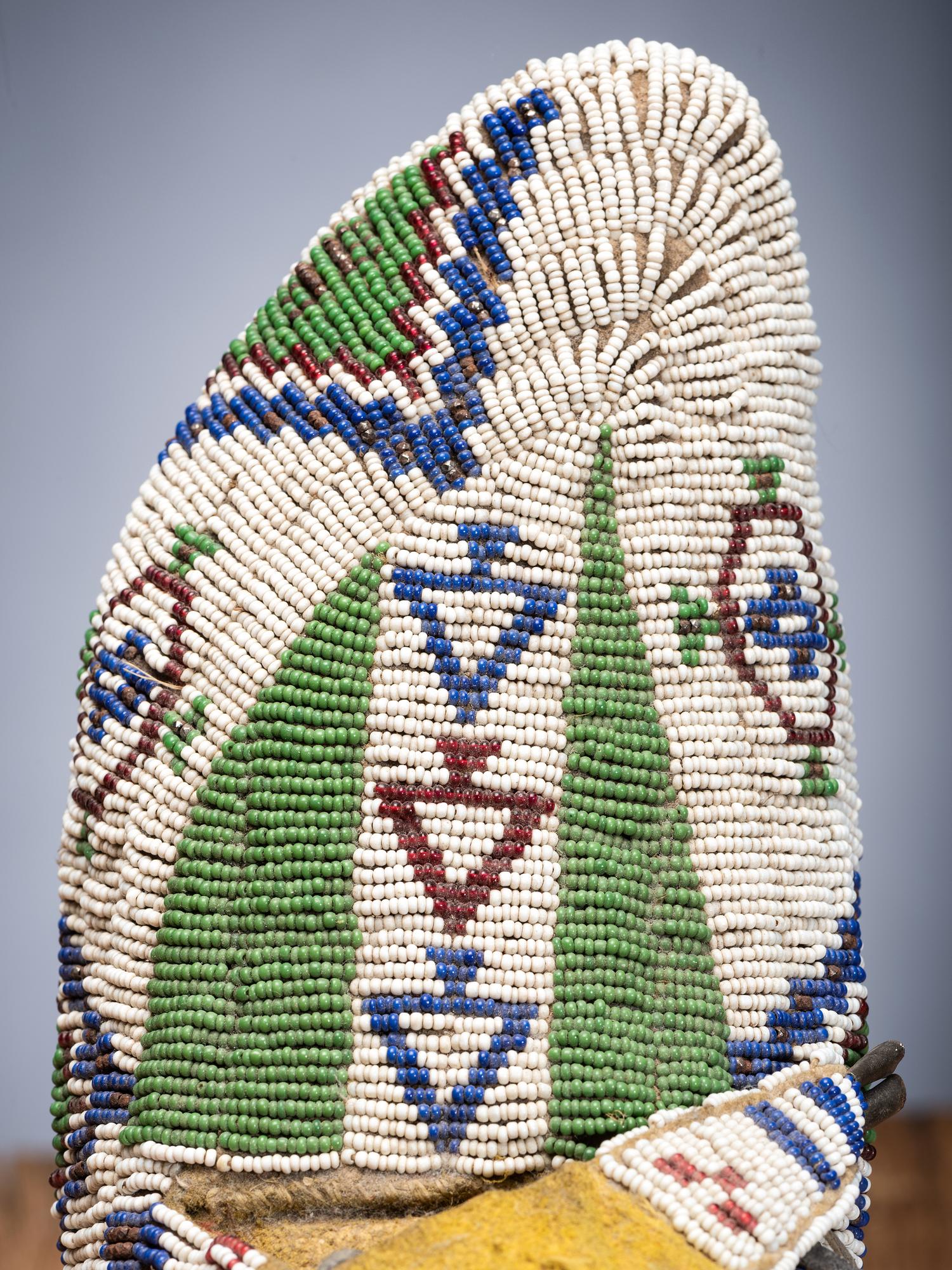 Sioux Fully Beaded Buffalo Hide Moccasins