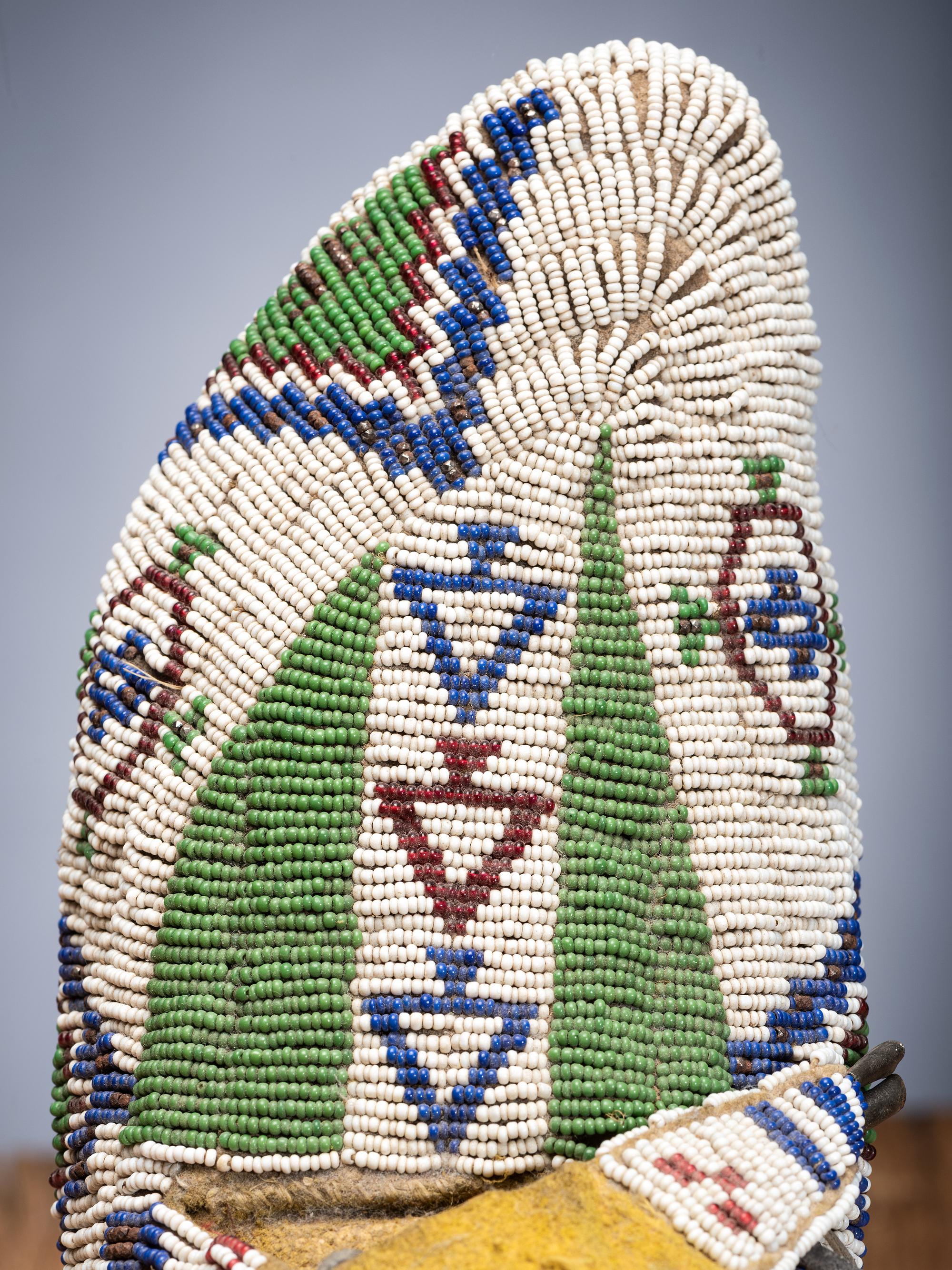 Sioux Fully Beaded Buffalo Hide Moccasins