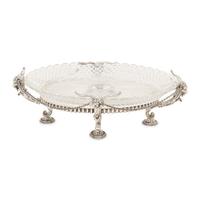 A Baccarat Silvered Bronze Mounted Molded Glass Centerpiece Bowl