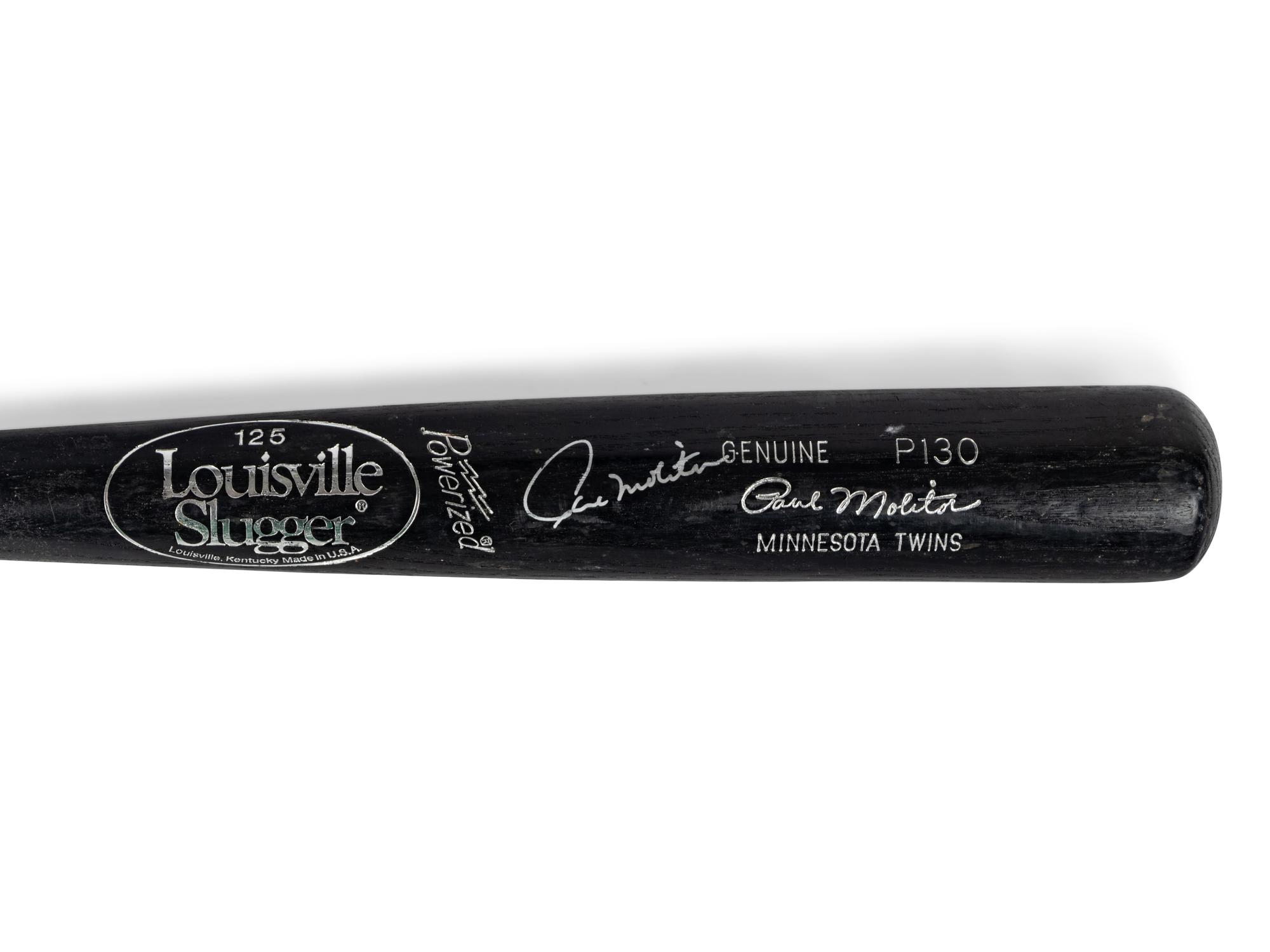 A 1997 Paul Molitor Game Used Louisville Slugger Bat and Signed Autograph Baseball