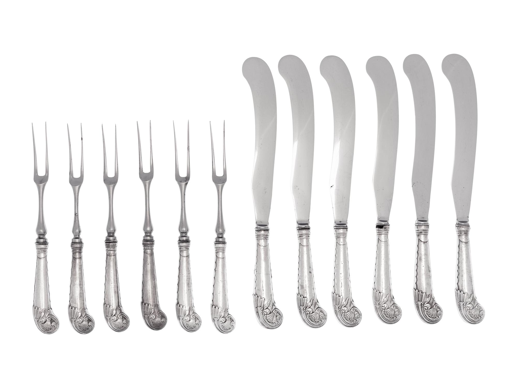 A Group of English Silver-Plate Flatware Articles