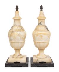 A Pair of Italian Alabaster Table Lamps