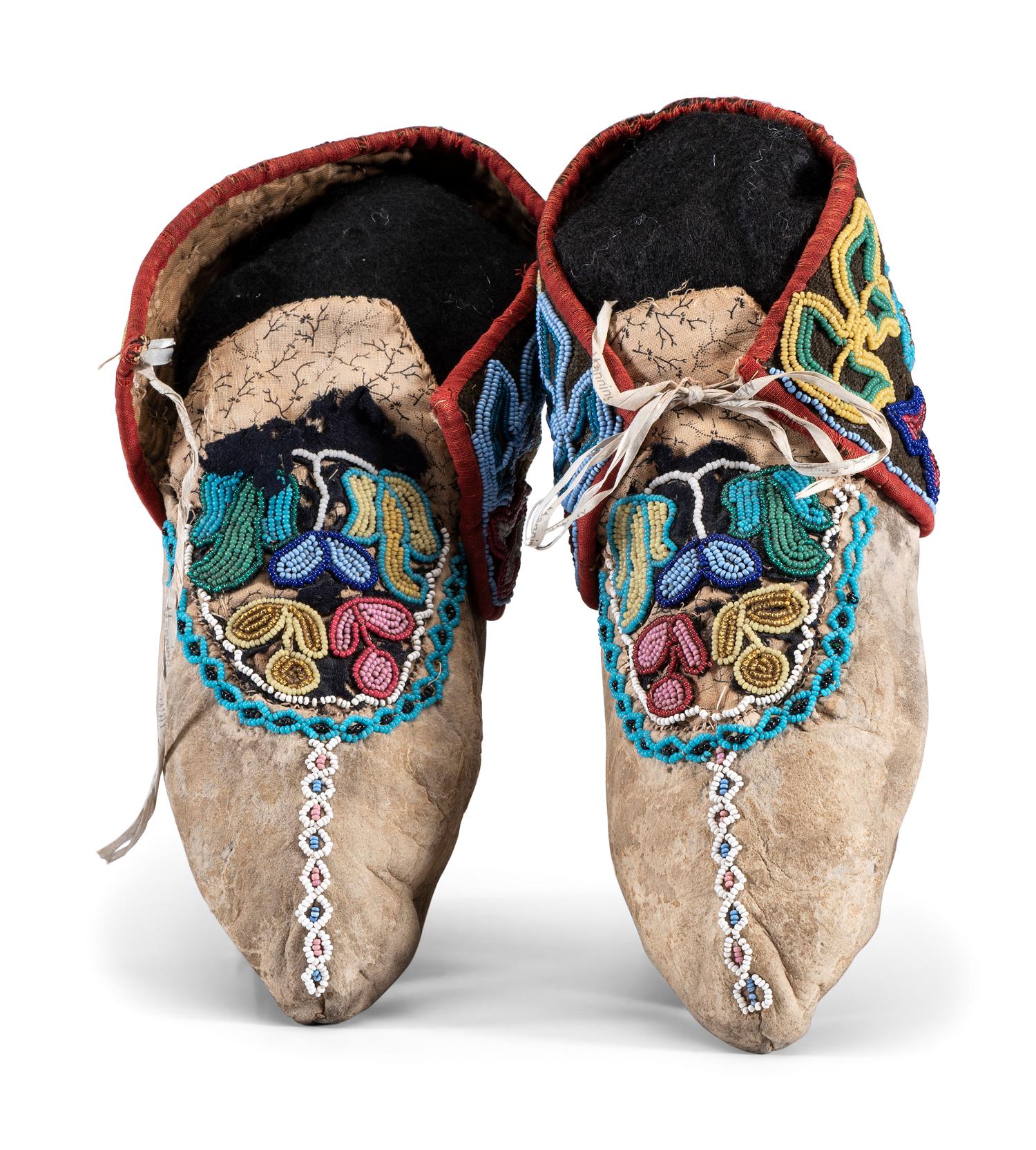 Anishinaabe Beaded Hide Moccasins