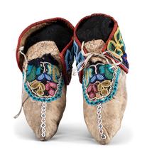 Anishinaabe Beaded Hide Moccasins