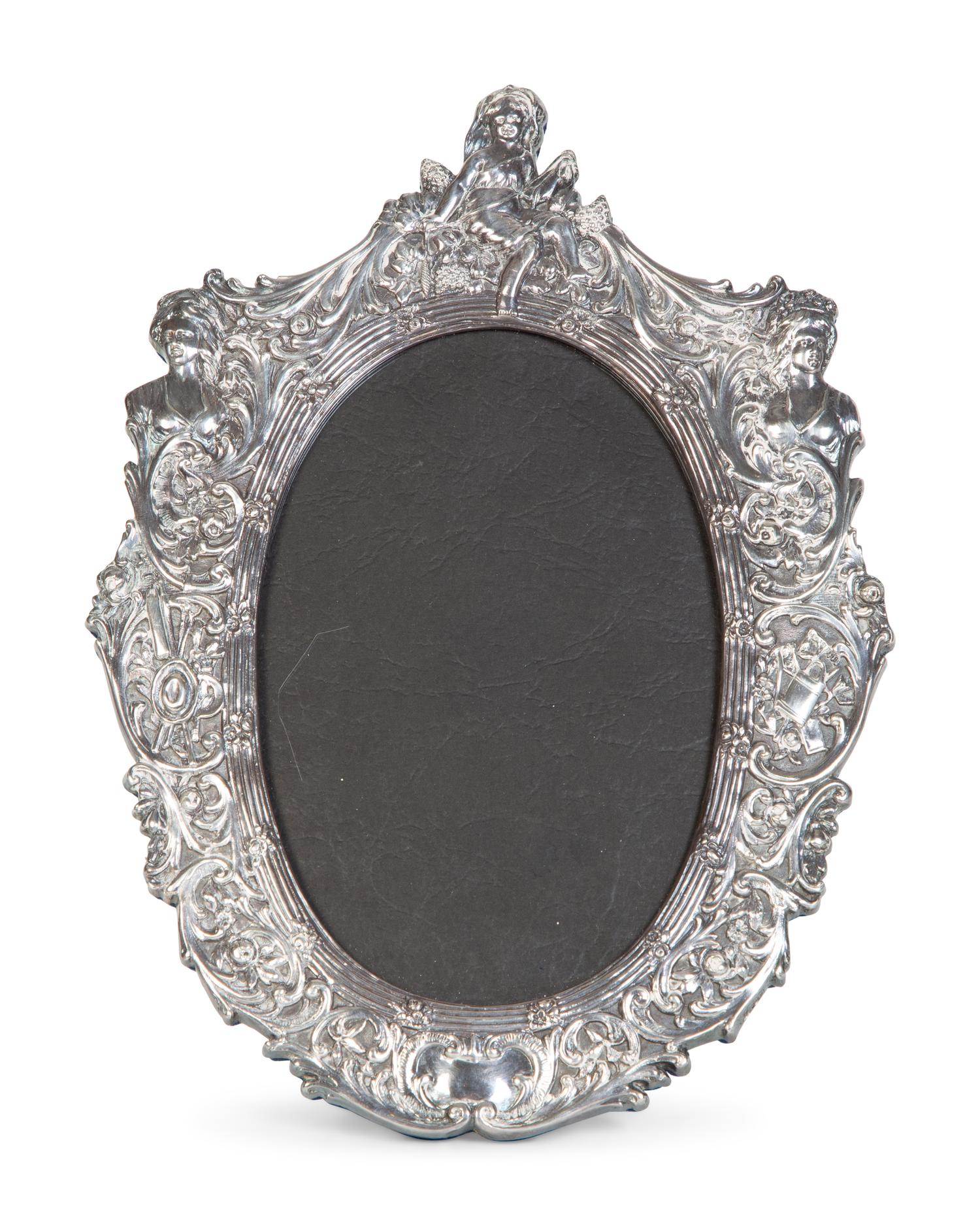 An Art Nouveau Chased Silver Picture Frame — First Half 20th Century