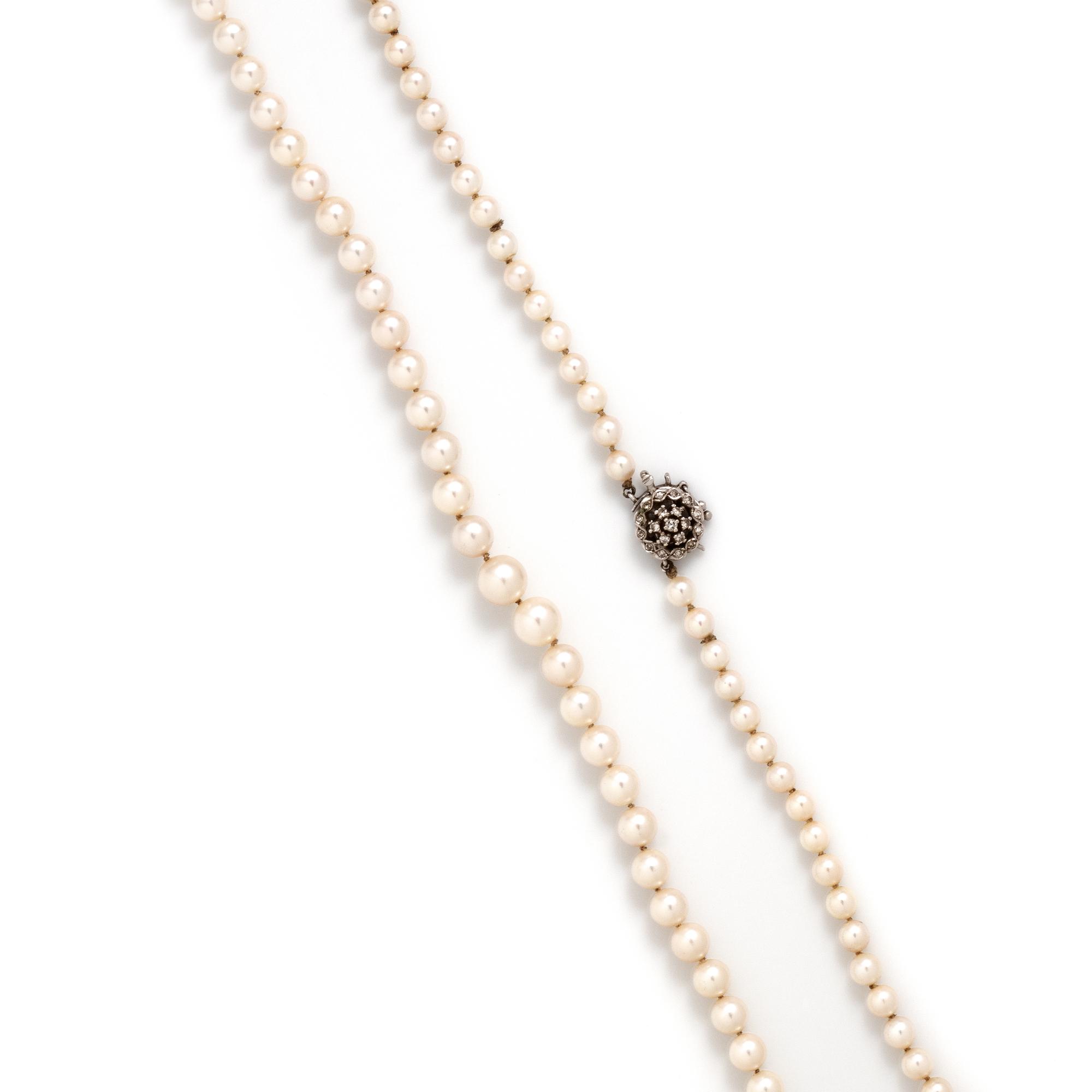 CULTURED PEARL AND DIAMOND NECKLACE