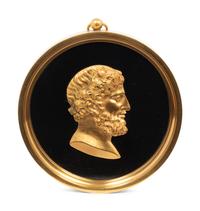 A Pair of Grand Tour Style Gilt Bronze Medallions
