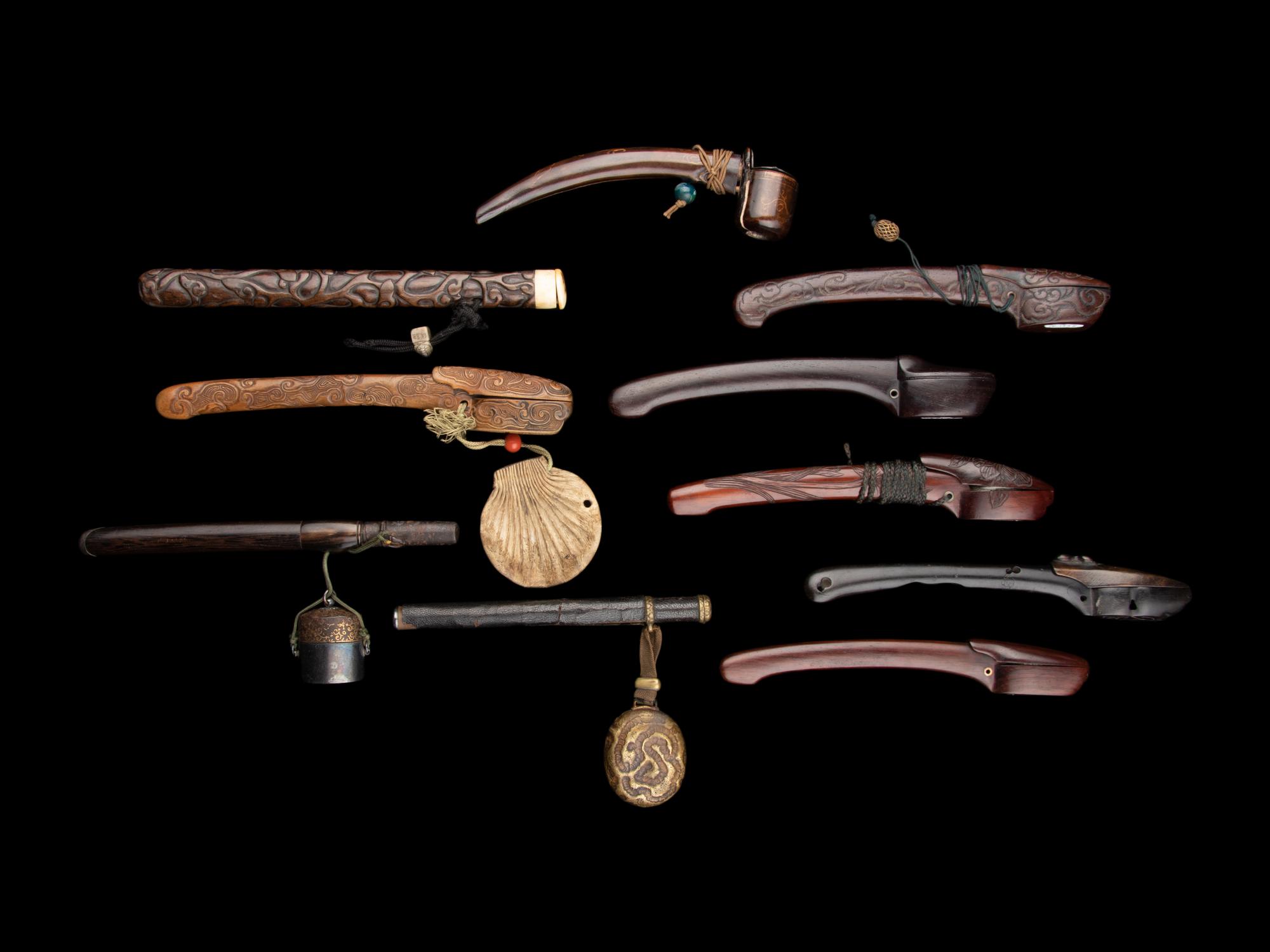 Ten Japanese Wood Portable Writing Sets, Yatate