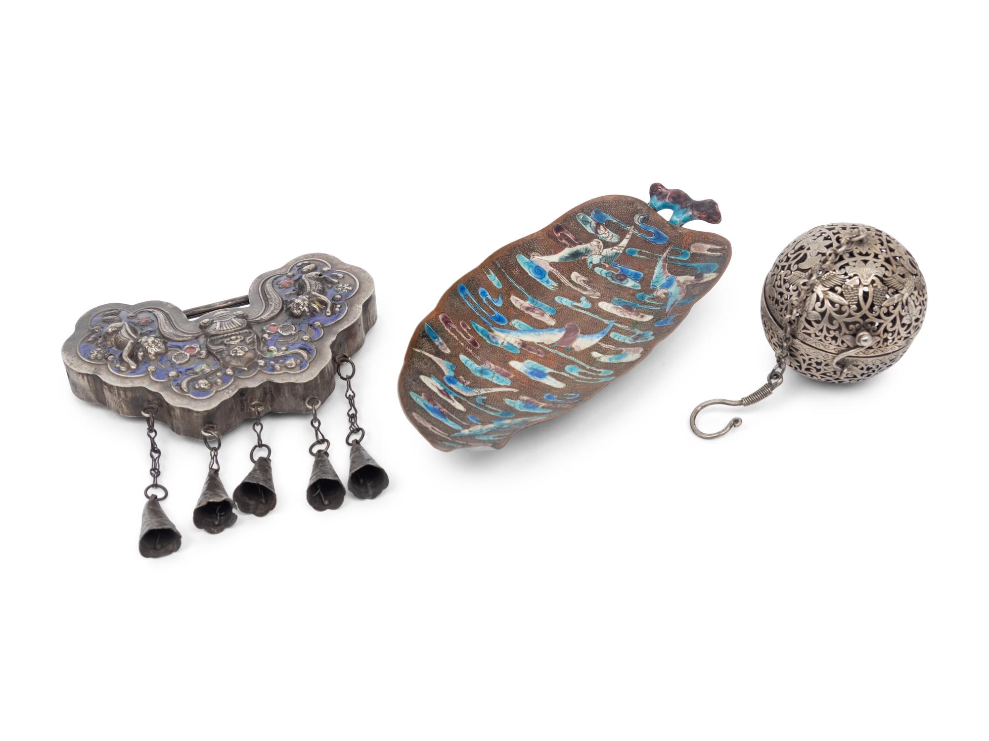 Three Chinese Silver and Metal Articles