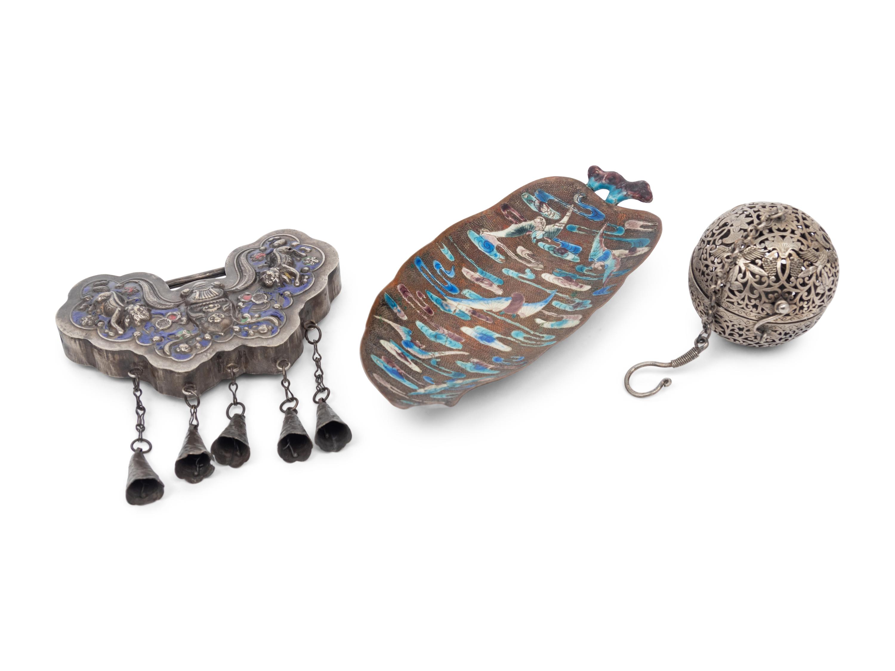 Three Chinese Silver and Metal Articles