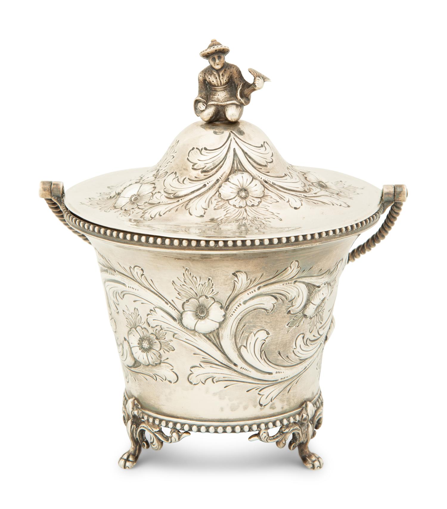 An American Coin Silver Three-Piece China Man Tea Service — R.W. Wilson, Circa 1825