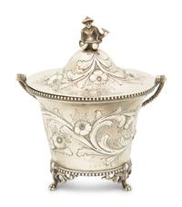 An American Coin Silver Three-Piece China Man Tea Service — R.W. Wilson, Circa 1825