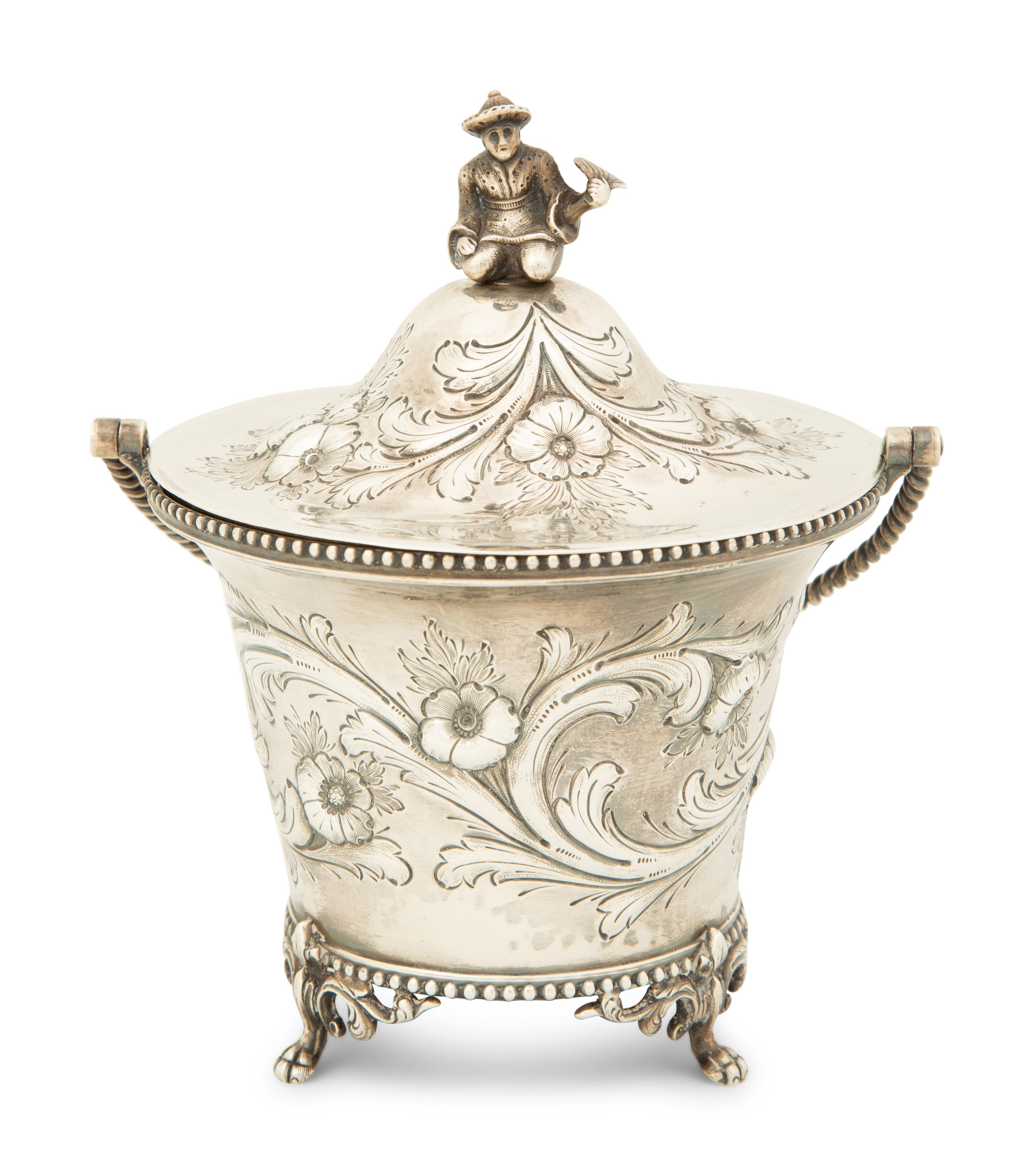 An American Coin Silver Three-Piece China Man Tea Service — R.W. Wilson, Circa 1825
