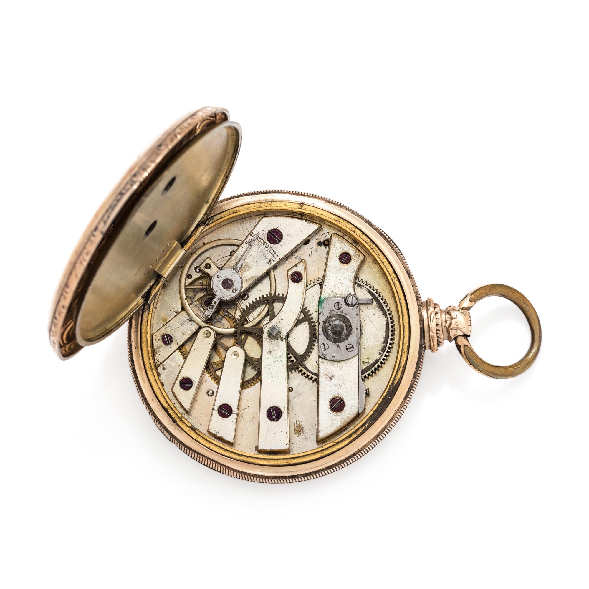 M.J. TOBIAS, GOLD-FILLED OPEN FACE POCKET WATCH