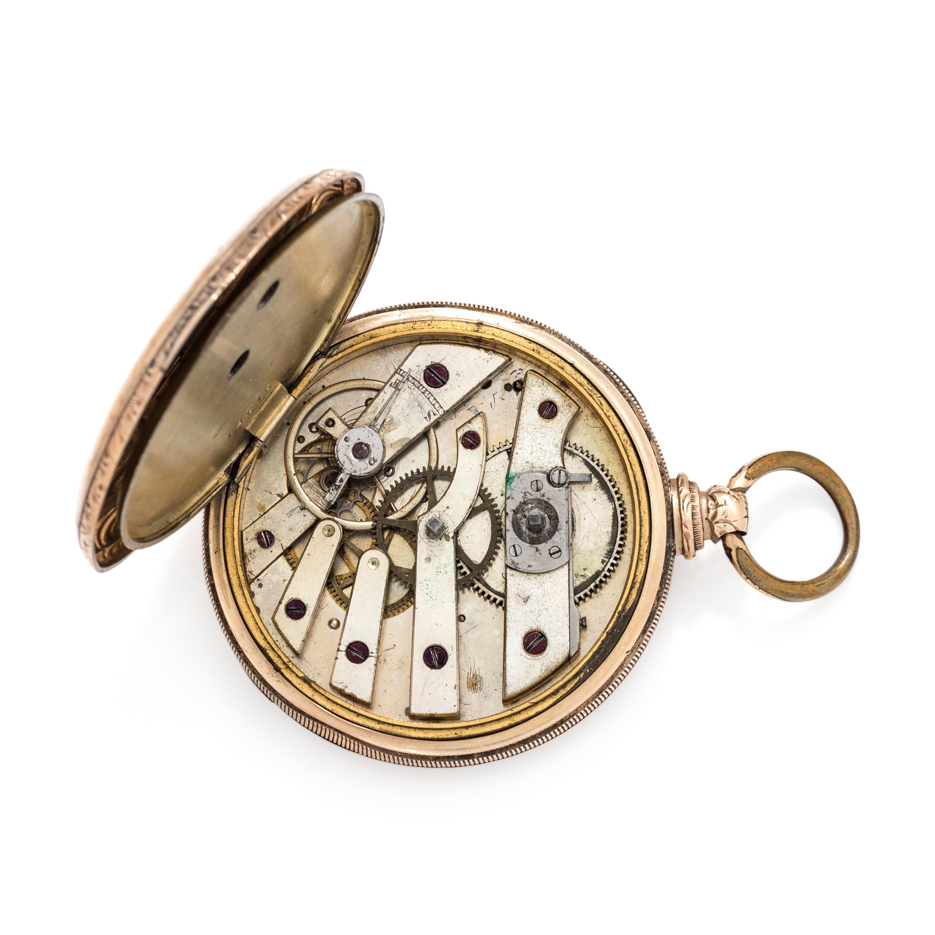 M.J. TOBIAS, GOLD-FILLED OPEN FACE POCKET WATCH
