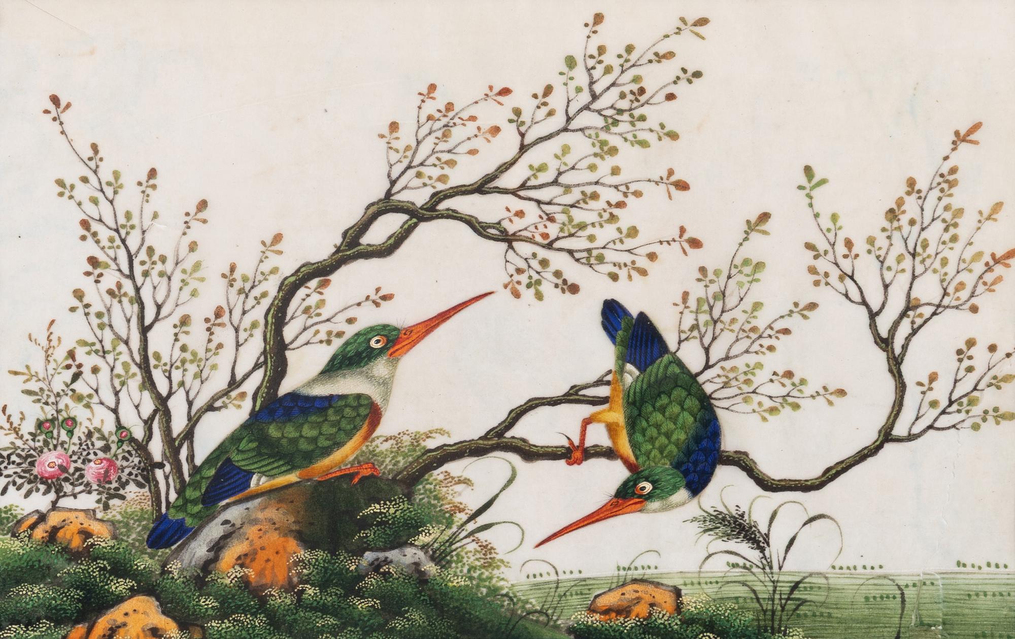 A Set of Twelve Chinese Export Watercolor and Pith Paintings