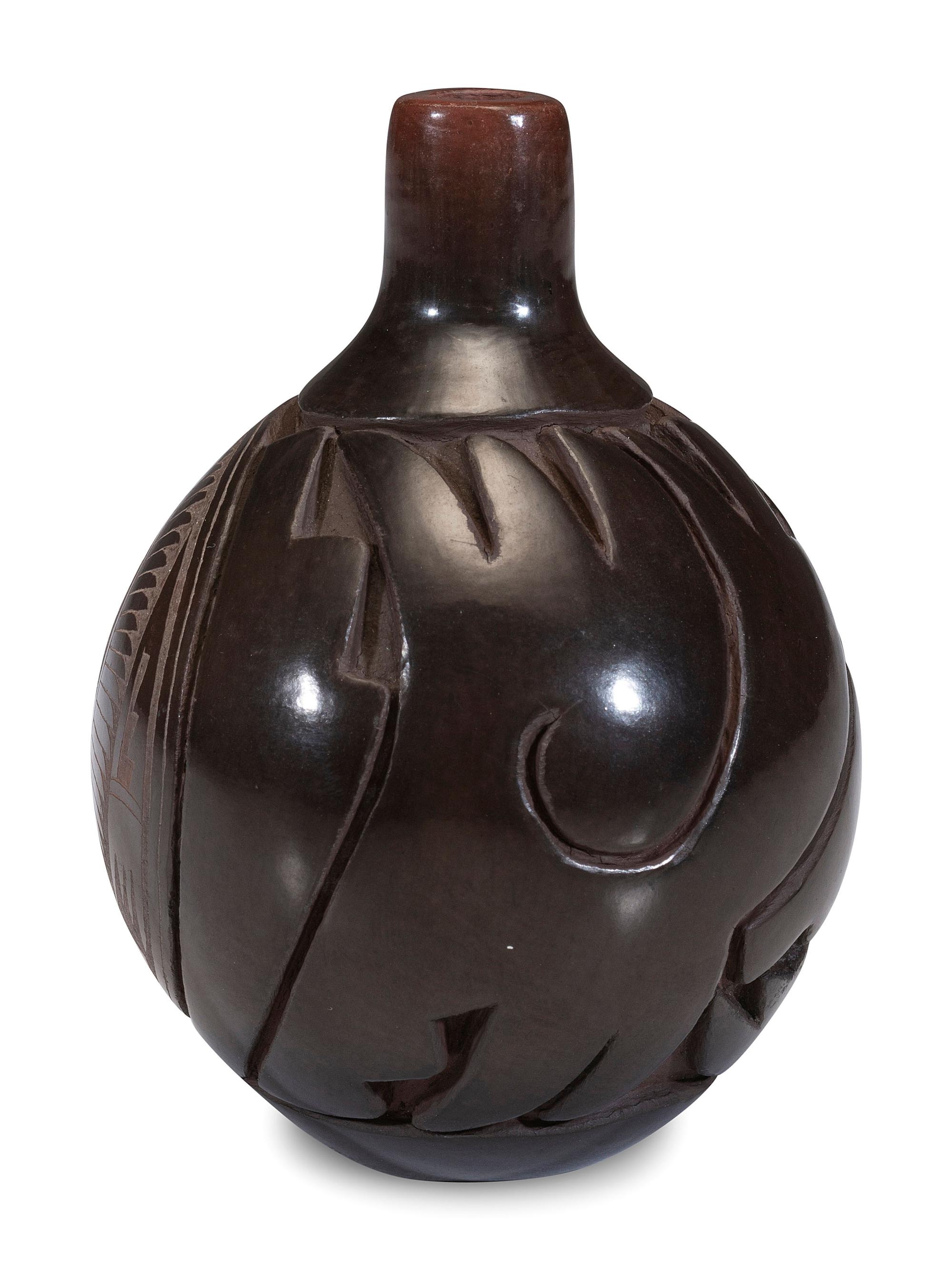 Sgraffito Blackware Jar