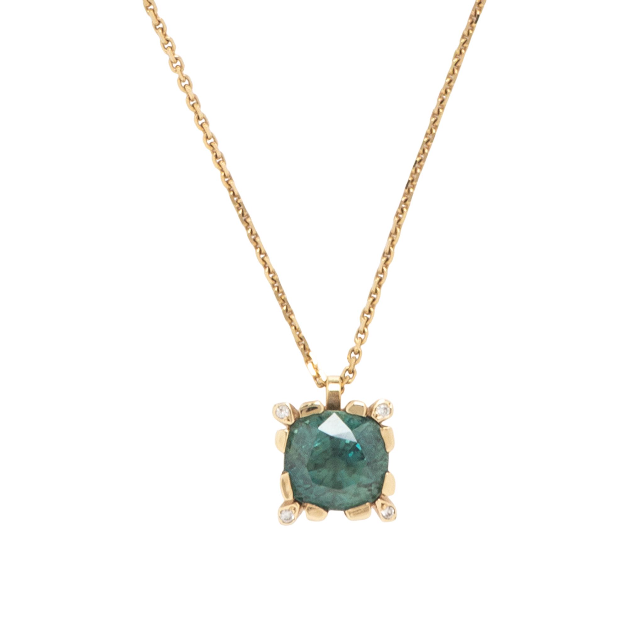 ZIRCON AND DIAMOND PENDANT NECKLACE