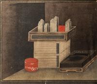 Attributed to Lee Taek-Gyun (Korean, 1808-after 1883) 李宅均（款） （朝鮮王朝，1808-1883以后） 《冊架圖》四扇屏