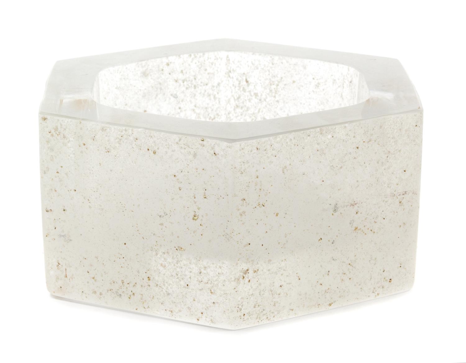 A Karl Springer Mottled Glass Hexagonal Bowl Diameter 6 1/4 inches. — 20TH CENTURY
