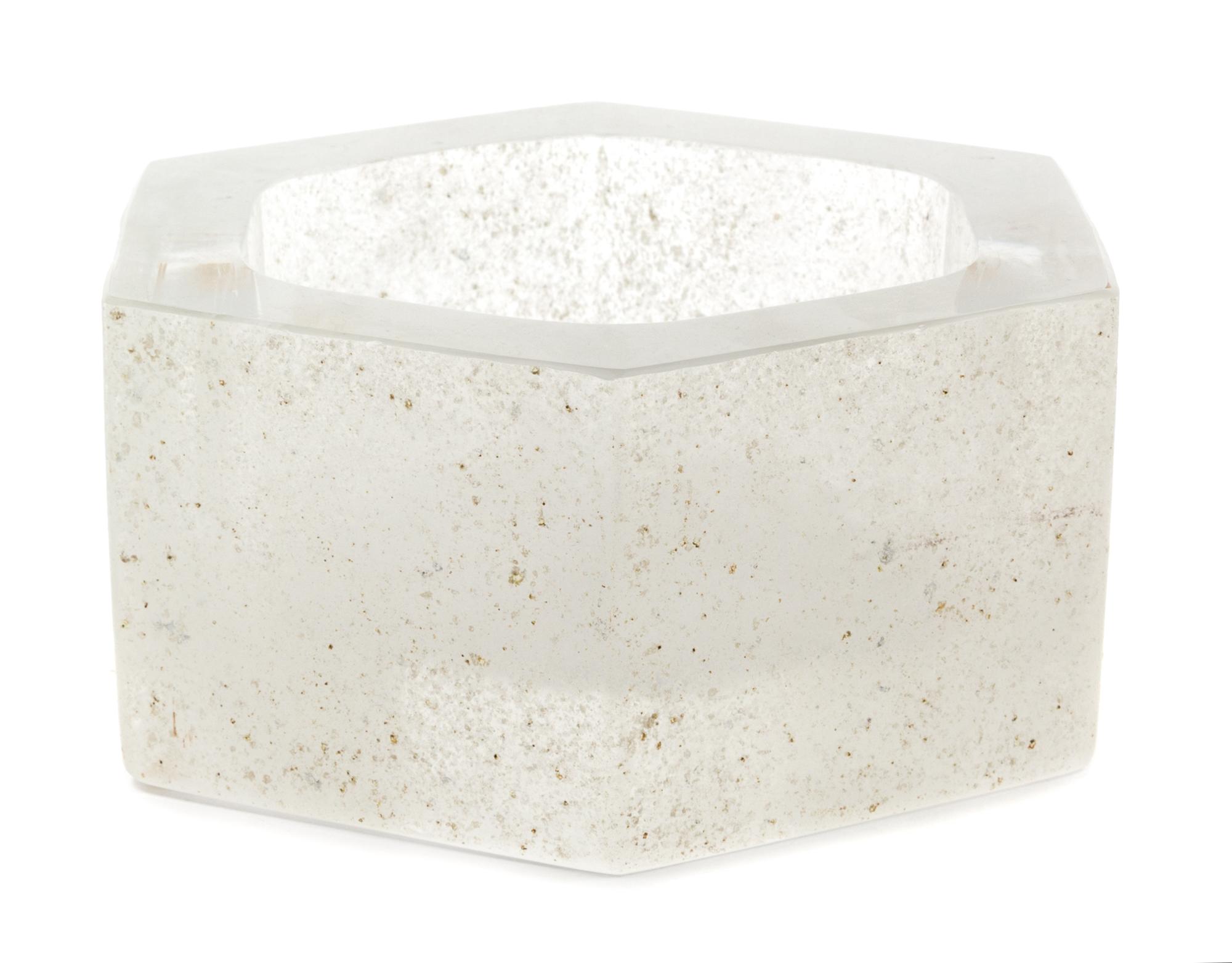 A Karl Springer Mottled Glass Hexagonal Bowl Diameter 6 1/4 inches. — 20TH CENTURY