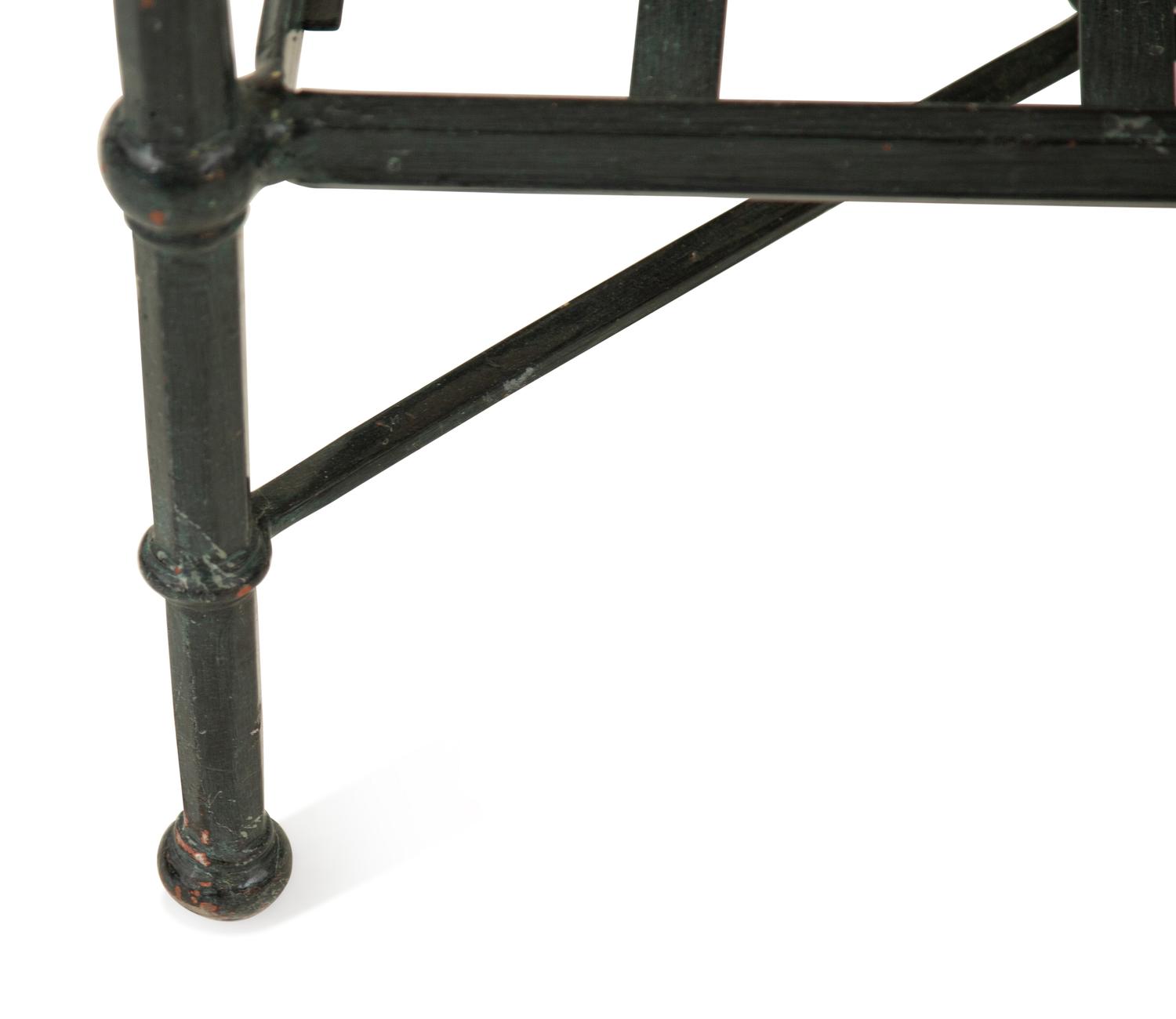 A Group of Neoclassical Style Painted Aluminum Garden Furniture — 20th Century