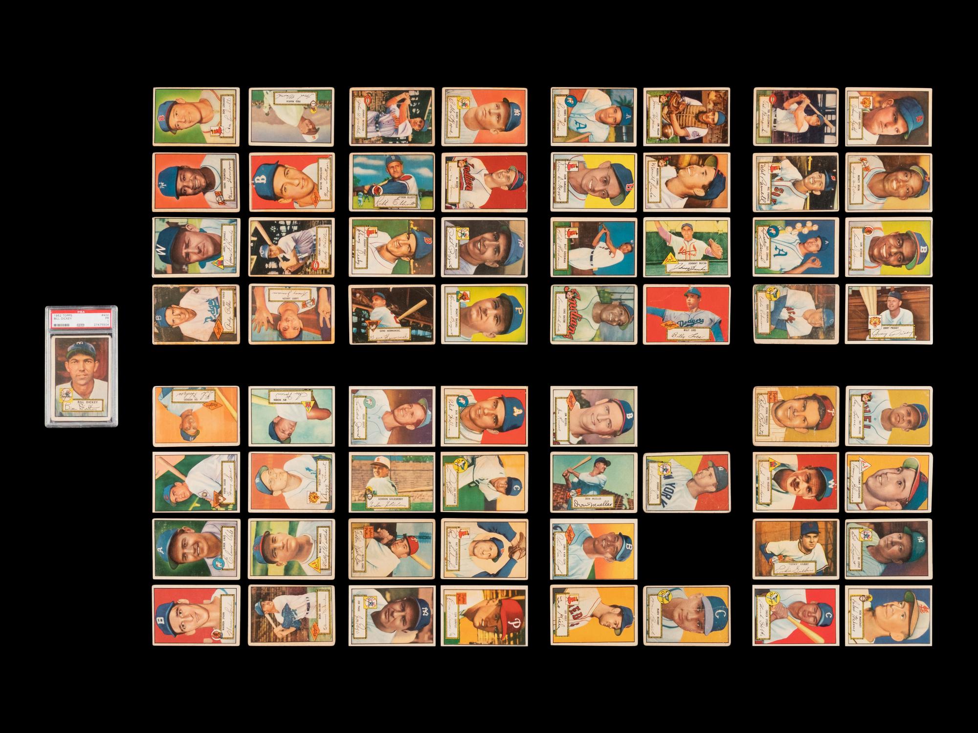 A Near Set of 1952 Topps Baseball Cards (402/407) Featuring 93 High Numbers