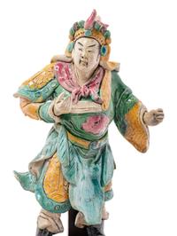 Three Chinese Painted Pottery Figures