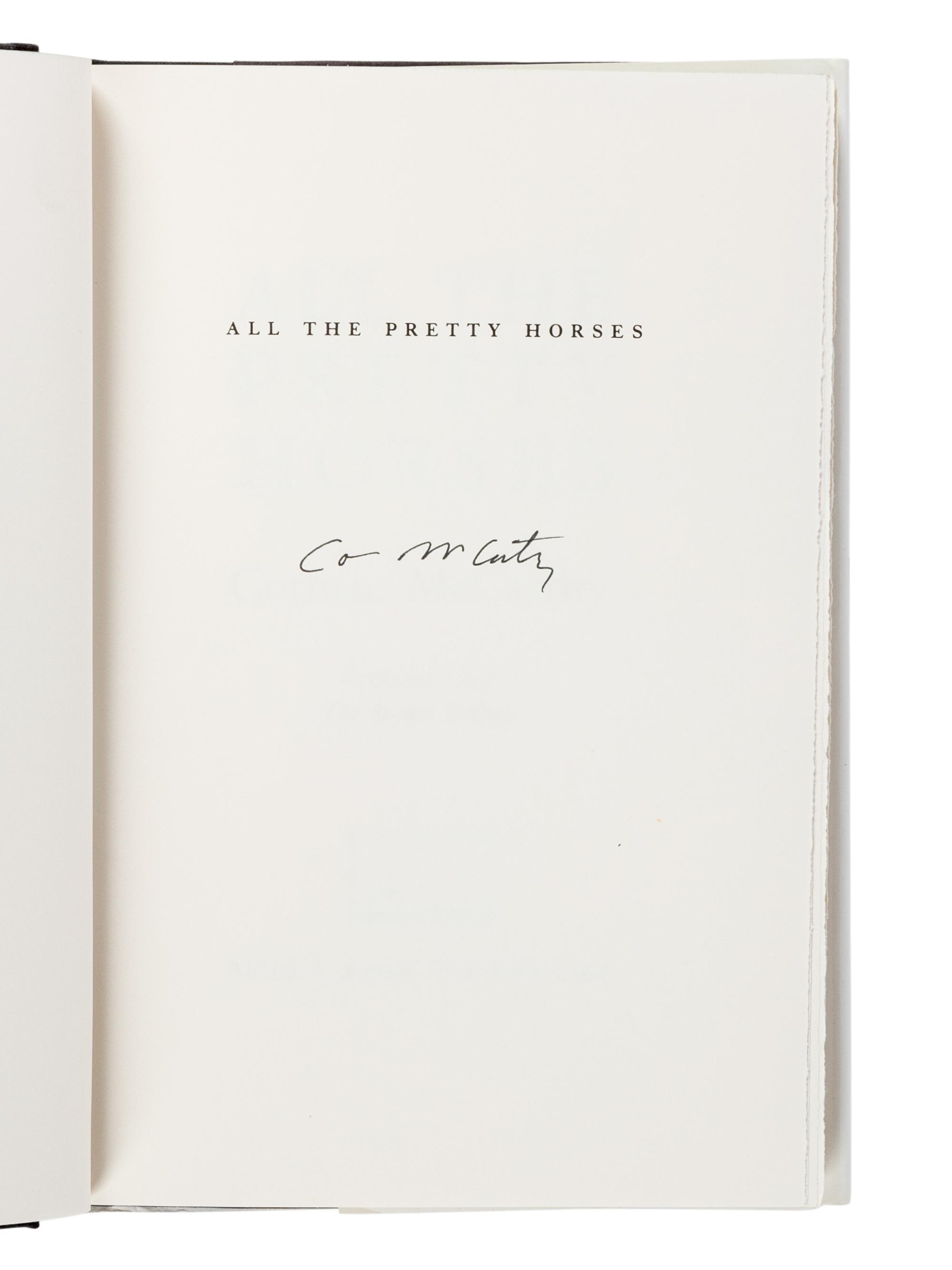 McCARTHY, Cormac (1933-2023). [The Border Trilogy:] All the Pretty Horses . 1992. -- The Crossing . 1994. -- Cities of the Plain . 1998. All New York: Alfred A. Knopf.