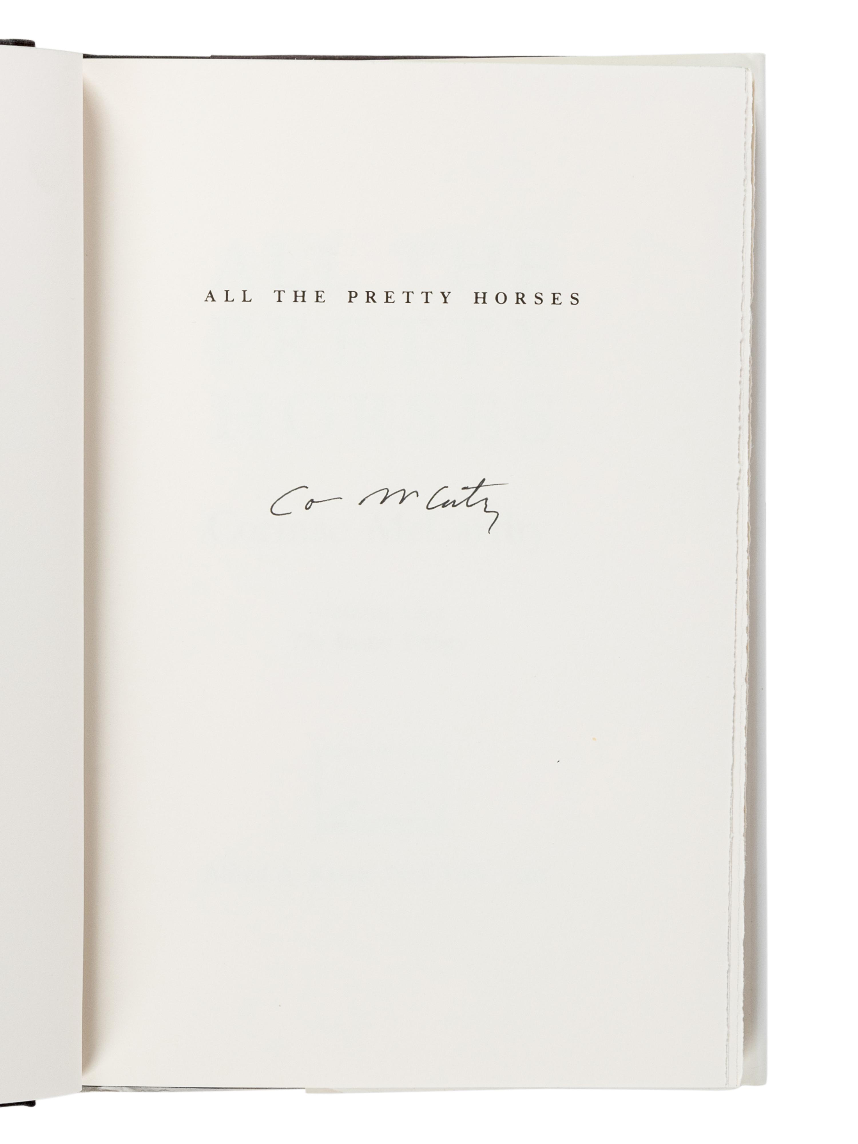 McCARTHY, Cormac (1933-2023). [The Border Trilogy:] All the Pretty Horses . 1992. -- The Crossing . 1994. -- Cities of the Plain . 1998. All New York: Alfred A. Knopf.