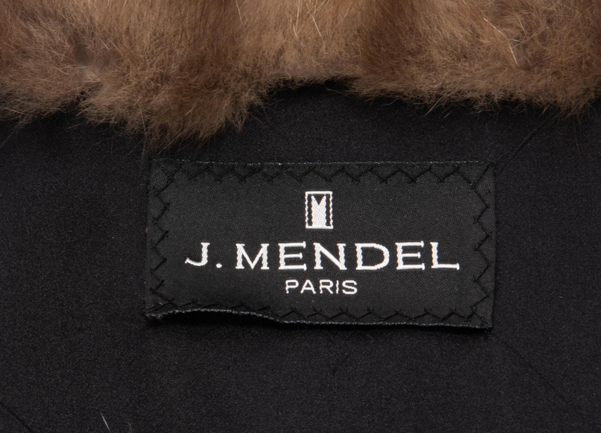 J. Mendel Black Cashmere Coat with Barguzin Sable Trim, 2000-10s,