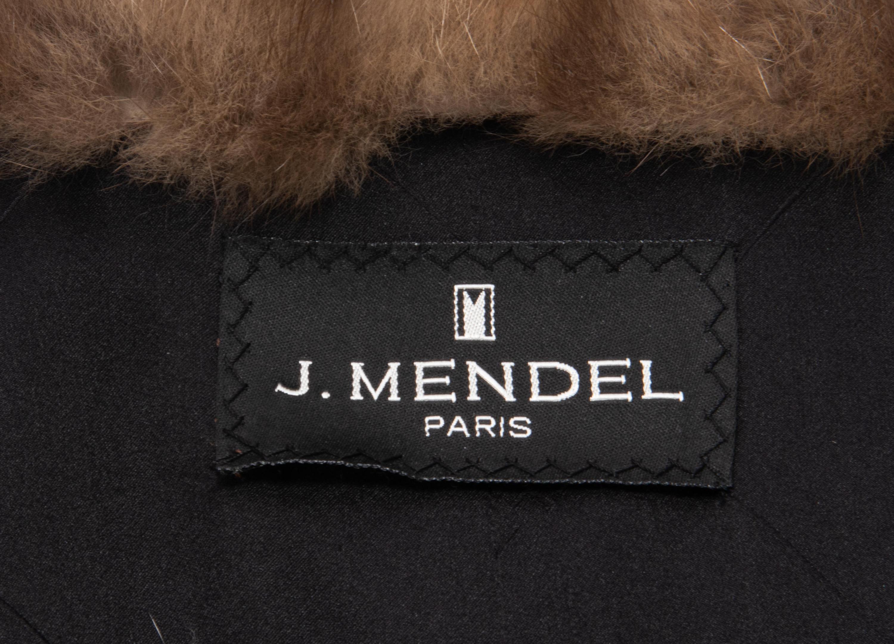 J. Mendel Black Cashmere Coat with Barguzin Sable Trim, 2000-10s,