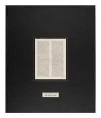 [MANUSCRIPT LEAF -- BIBLE]. One leaf on vellum, in Latin. France, ca 14th century.
