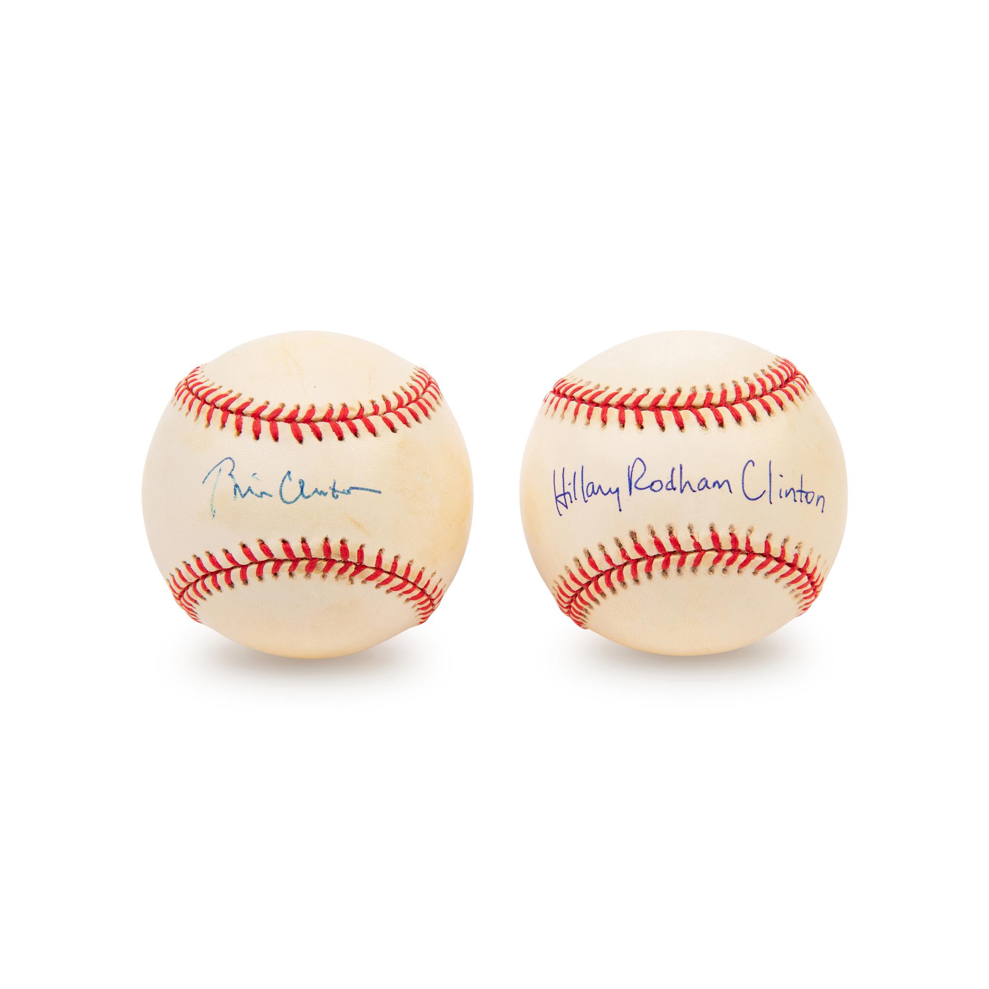A Collection of President Bill Clinton and Hillary Rodham Clinton Signed Autograph Baseballs (PSA)