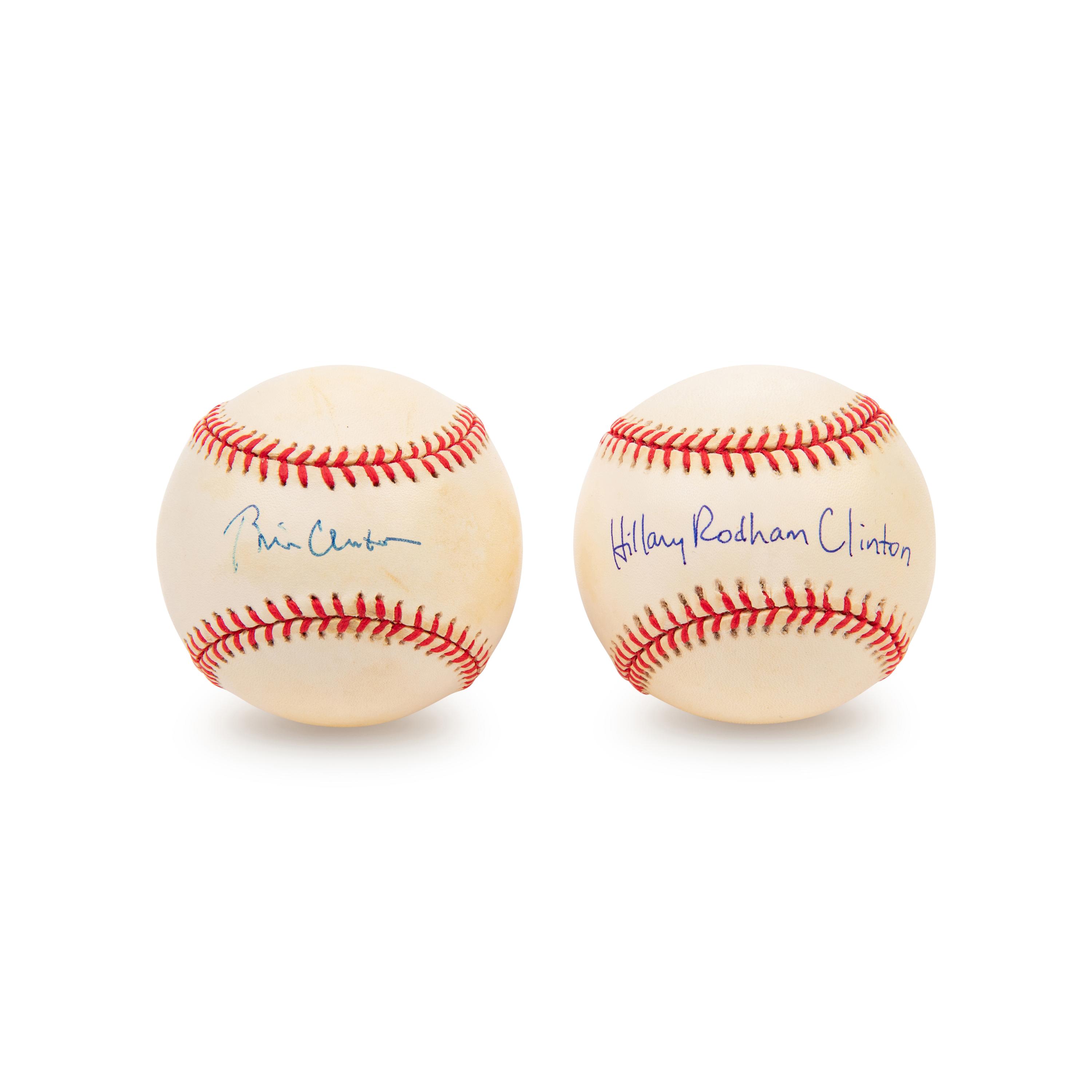 A Collection of President Bill Clinton and Hillary Rodham Clinton Signed Autograph Baseballs (PSA)