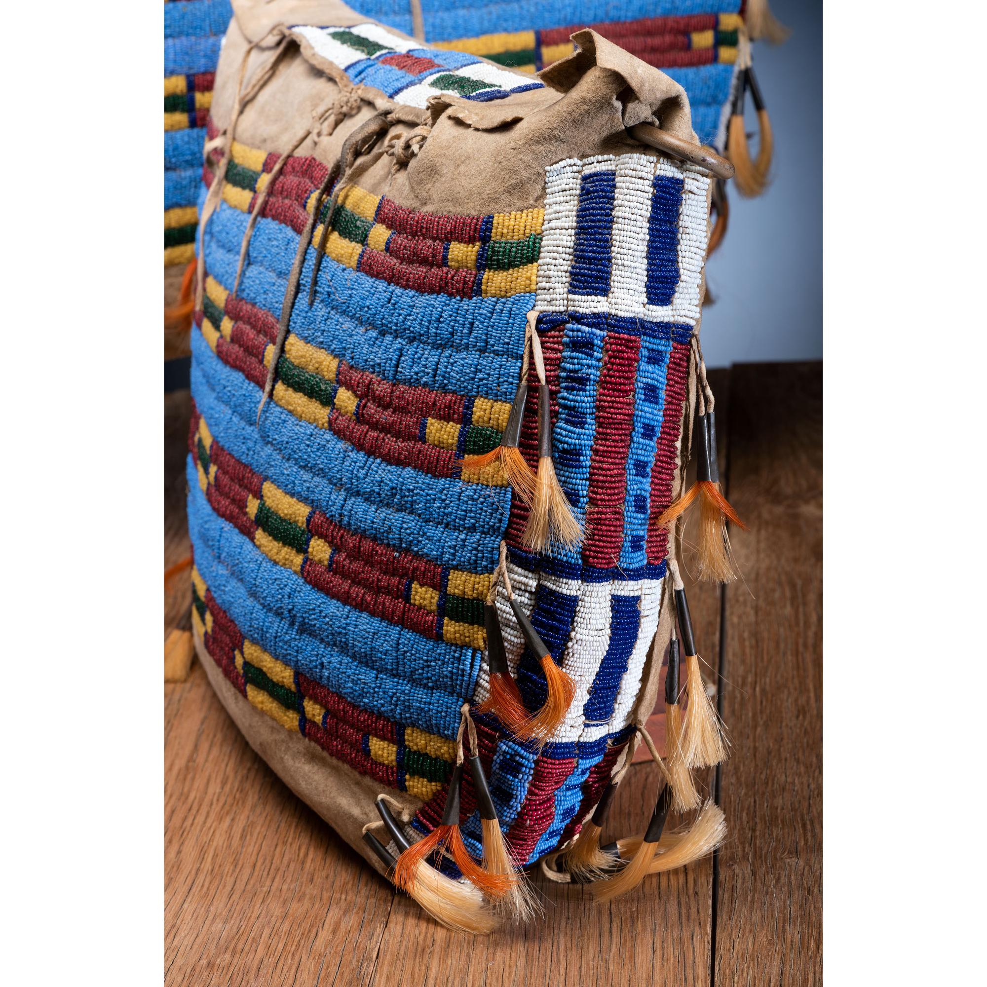 Cheyenne Beaded Hide Possible Bags, Matched Pair
