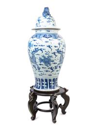 A Large Chinese Blue and White Porcelain Jar