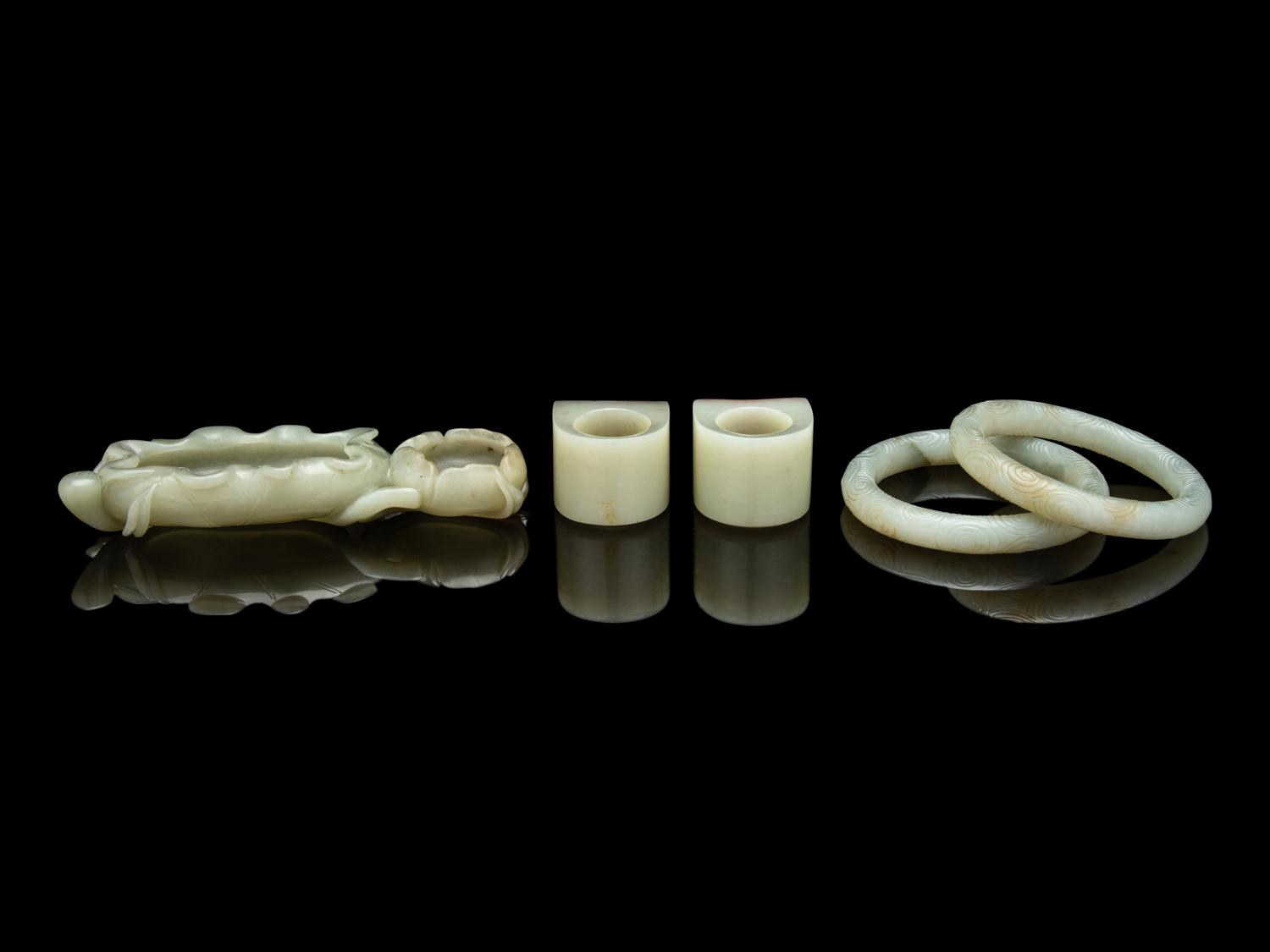 Five Chinese Celadon Jade Articles
