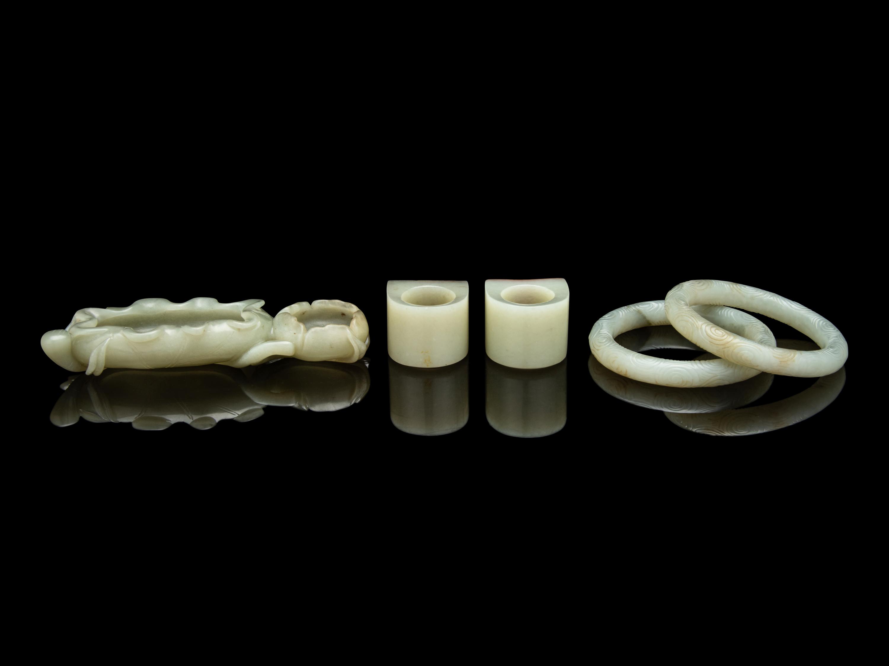Five Chinese Celadon Jade Articles