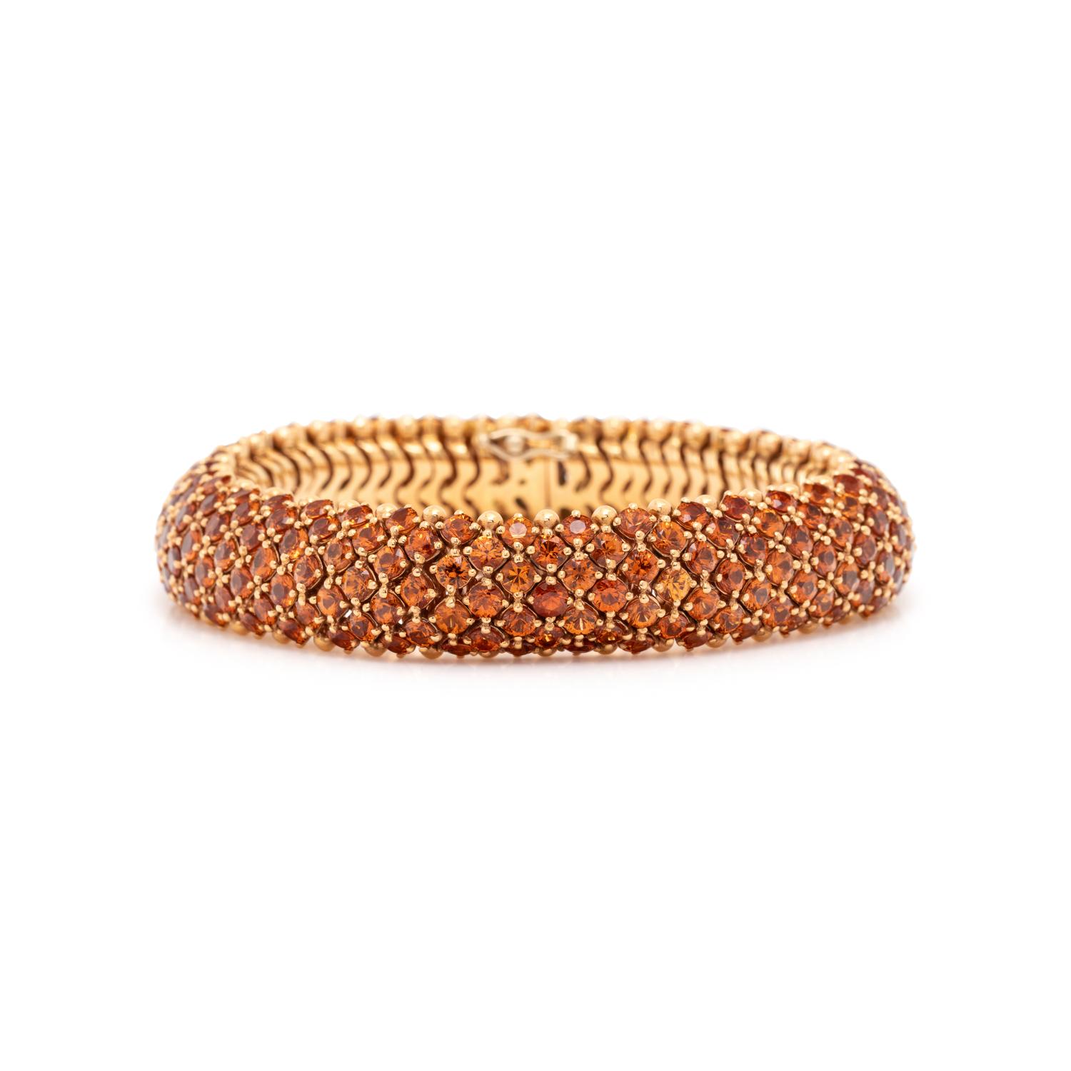 ROSE GOLD AND ORANGE SAPPHIRE BRACELET