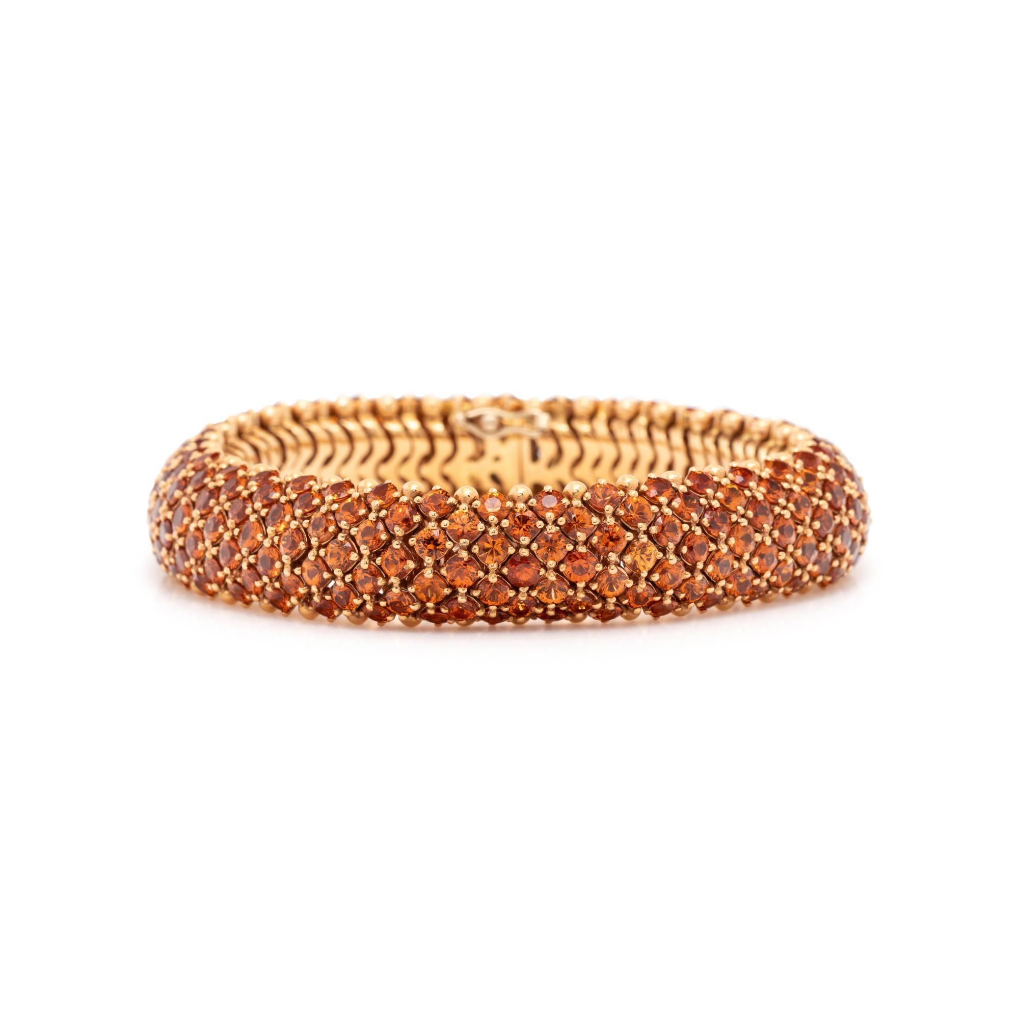 ROSE GOLD AND ORANGE SAPPHIRE BRACELET