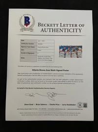 An Atlanta Braves Four Aces Wilson Sporting Goods Signed Autograph Poster Featuring Tom Glavine, Greg Maddux, John Smoltz and Denny Neagle (Beckett Authentication Services Letter),