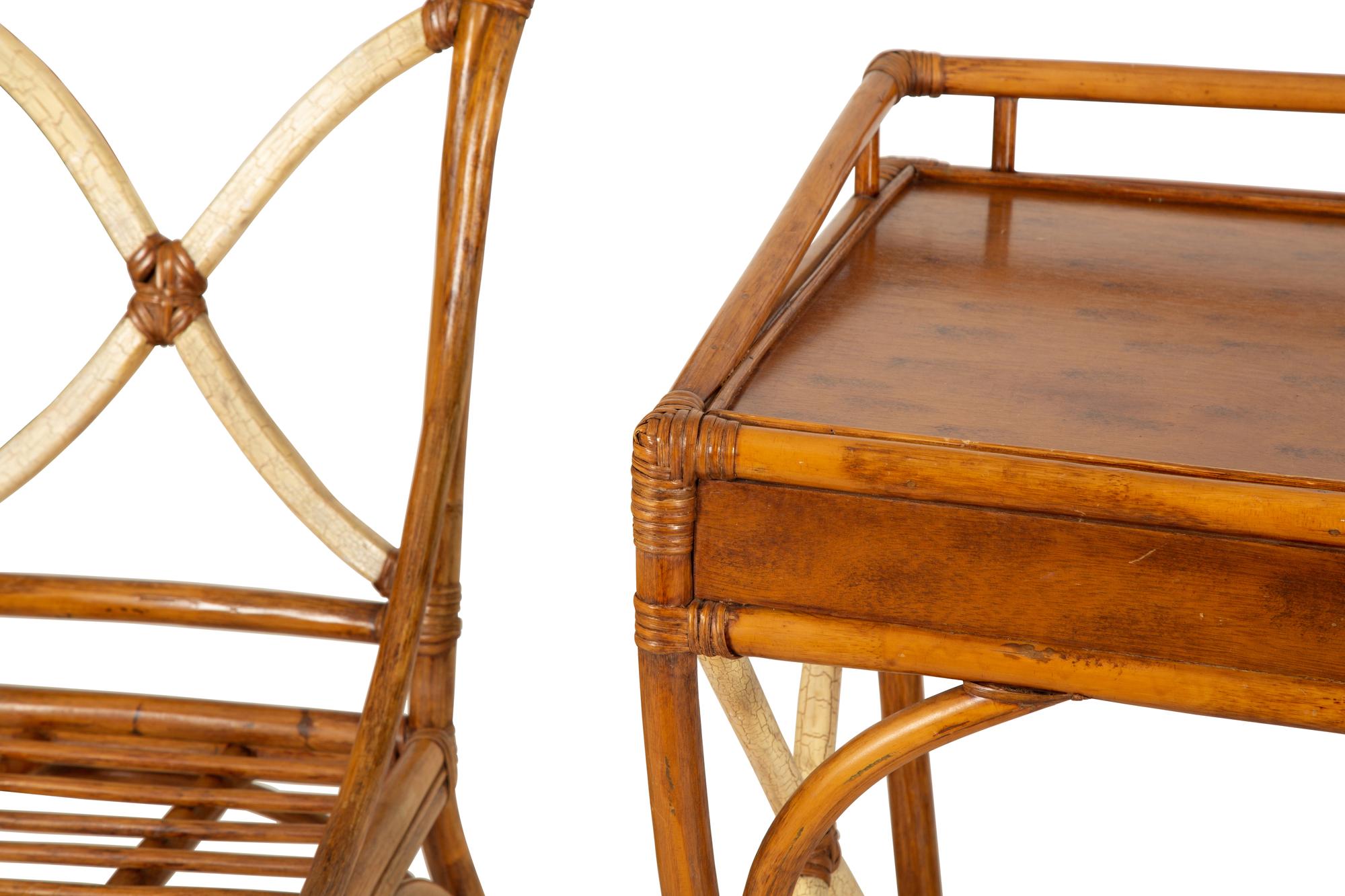 A Bamboo Desk and Matching Chair — 20th Century