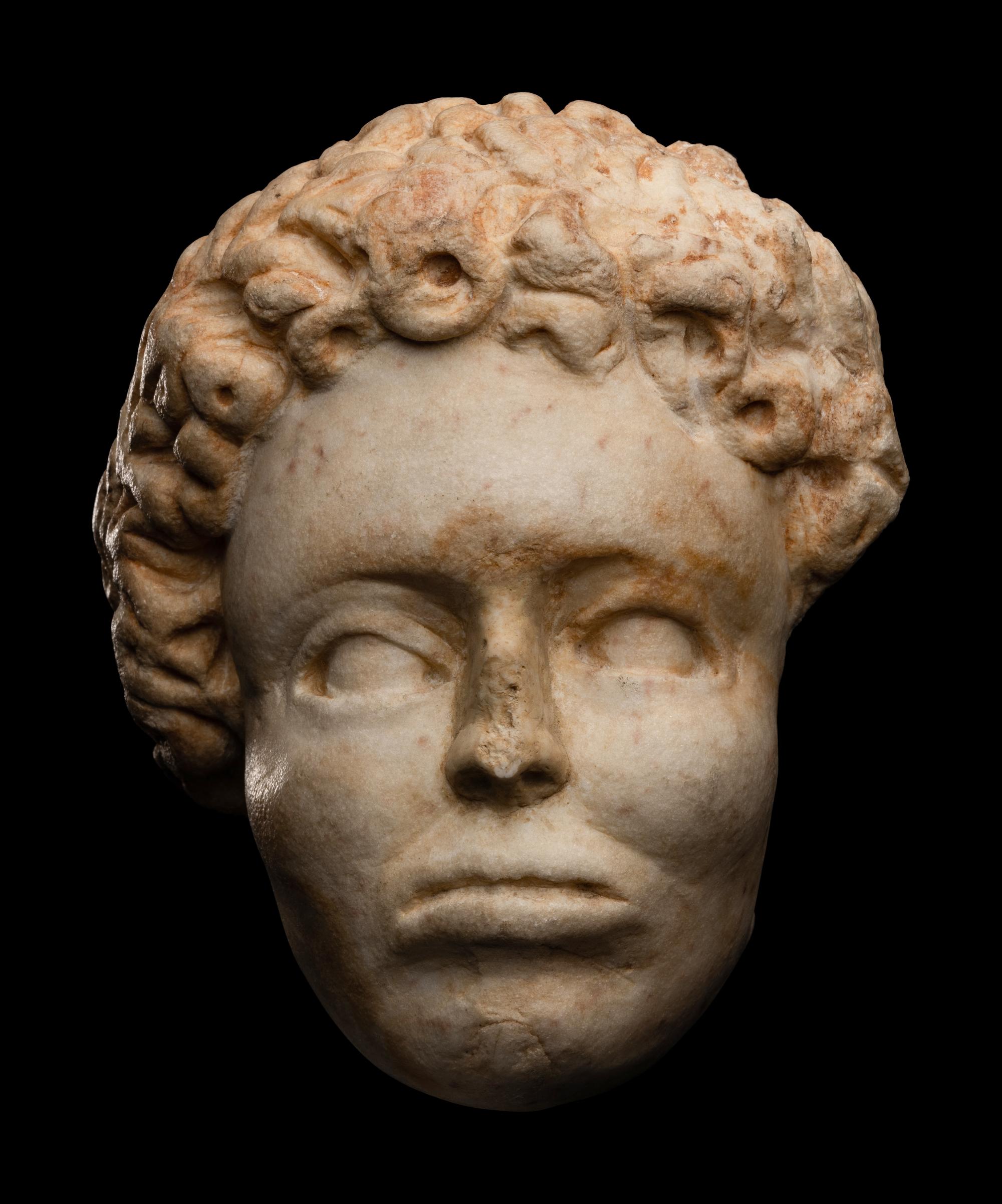 A Roman Marble Head of a Nubian Youth