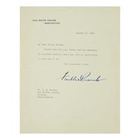 [Presidential] Roosevelt, Franklin D. Group of Three Typed Letters, signed